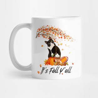 Cute Black Cat Lovers Thanksgiving Halloween Mug